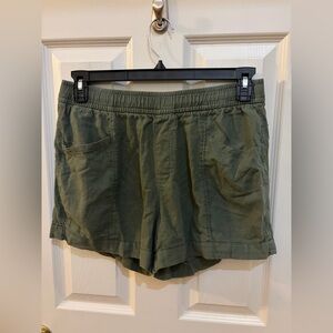 Old Navy High-Rise Linen Blend Shorts Olive Green Medium